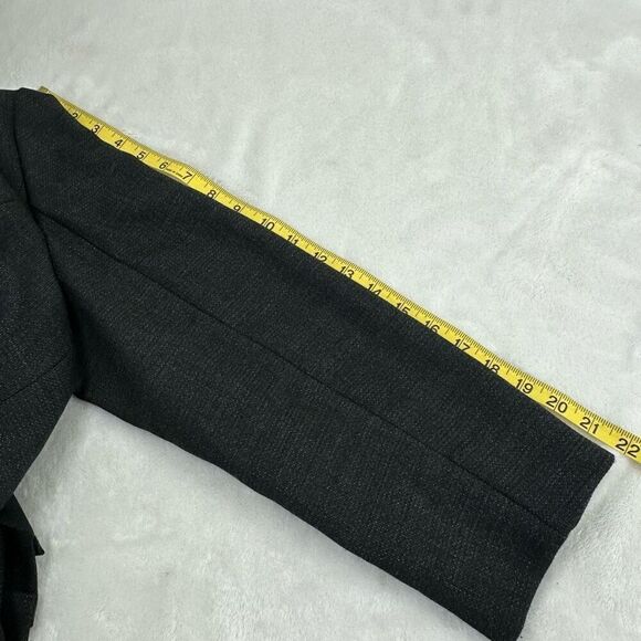 Classiques Entier XL Ruffle Hem Blazer Jacket Gray Tweed Office Professional - Picture 6 of 8